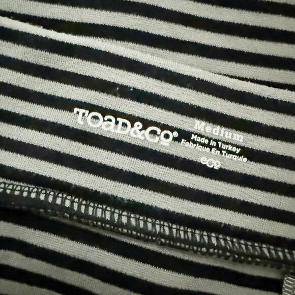 TOAD & CO. | Transita Skirt Black Gray Stripe Striped Pencil Stretch | Medium - Picture 5 of 7